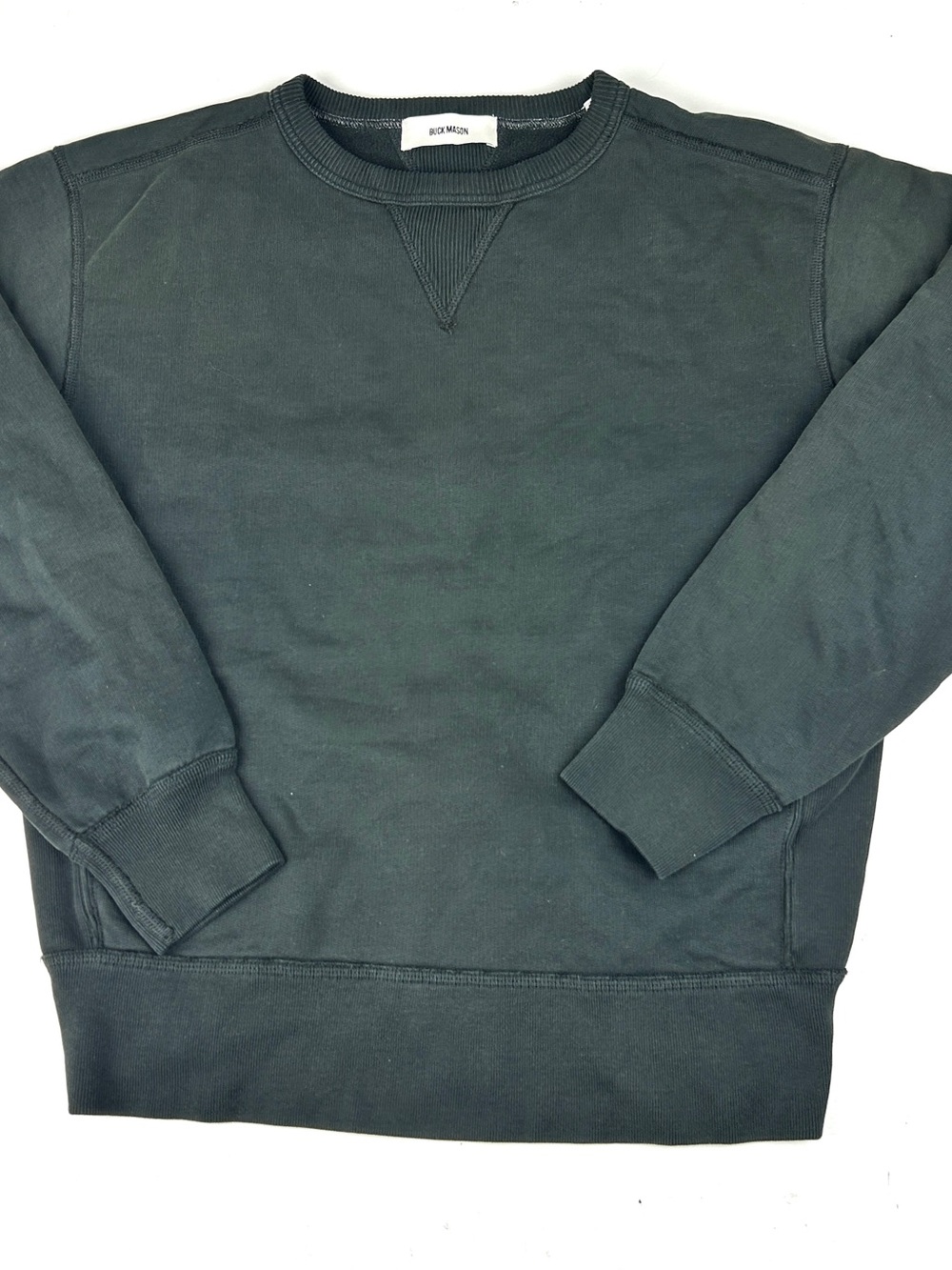 Buck Mason Washed Black Men’s  Crewneck Sweatshirt